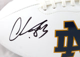 Chase Claypool Autographed Notre Dame Logo Football w/Play Like a Champ-Beckett W Hologram *Black Image 2