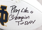 Chase Claypool Autographed Notre Dame Logo Football w/Play Like a Champ-Beckett W Hologram *Black Image 3
