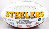 Rocky Bleier Autographed Pittsburgh Steelers Logo Football w/SB Champs-Beckett W Hologram *Black Image 4