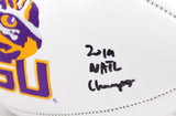 Justin Jefferson Autographed LSU Logo Football w/Natl Champs-Beckett W Hologram *Black Image 3