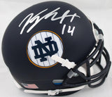 Kyle Hamilton Autographed Notre Dame Schutt Blue Mini Helmet-Beckett W Hologram *Silver Image 1