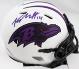 Kyle Hamilton Autographed Baltimore Ravens Lunar Speed Mini Helmet-Beckett W Hologram *Purple Image 1