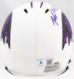Kyle Hamilton Autographed Baltimore Ravens Lunar Speed Mini Helmet-Beckett W Hologram *Purple Image 3