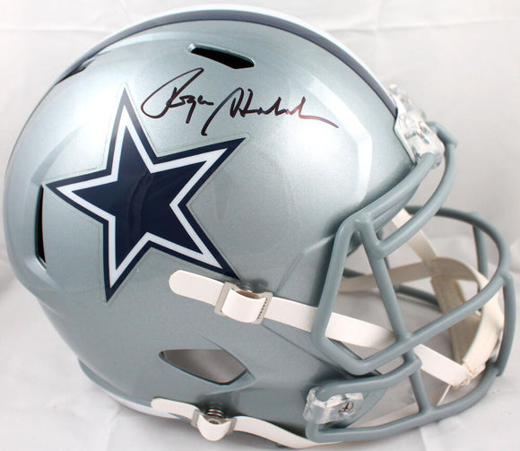 Roger Staubach Autographed Dallas Cowboys F/S Speed Helmet *Top- Beckett W Hologram *Black Image 1