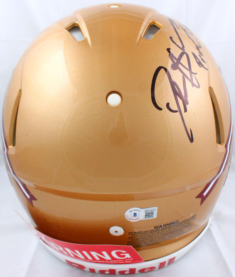 Deion Sanders Florida State Seminoles Autographed Riddell Lunar Eclipse  Alternate Speed Authentic Helmet