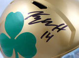 Kyle Hamilton Autographed Notre Dame F/S Shamrock Speed Helmet-Beckett W Hologram *Black Image 2