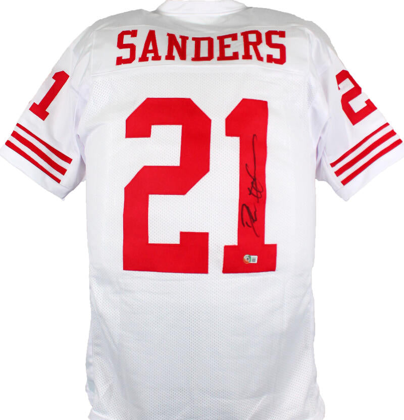 : Deion Sanders Authentic Signed White Pro Style Jersey