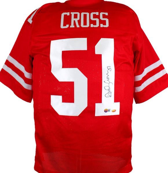 Randy Cross Autographed Red Pro Style Jersey-Beckett Hologram *Black Image 1