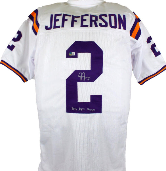 Justin Jefferson Autographed Purple College Style Jersey w/Natl Champs –  The Jersey Source