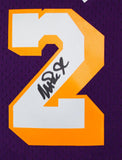 Magic Johnson Autographed Lakers Purple Mitchell & Ness HWC Swingman Jersey-Beckett W Hologram *Black Image 2