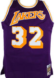 Magic Johnson Autographed Lakers Purple Mitchell & Ness HWC Swingman Jersey-Beckett W Hologram *Black Image 3