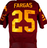 Justin Fargas Autographed Maroon College Style Jersey- Beckett Hologram *Black Image 1