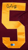 Justin Fargas Autographed Maroon College Style Jersey- Beckett Hologram *Black Image 2