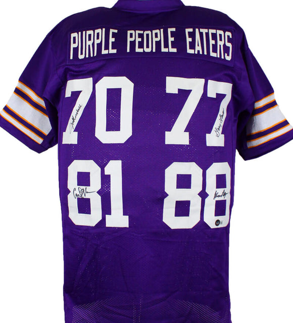 Purple People Eaters Autographed Purple Pro Style Jersey-Beckett W Hologram *Black Image 1