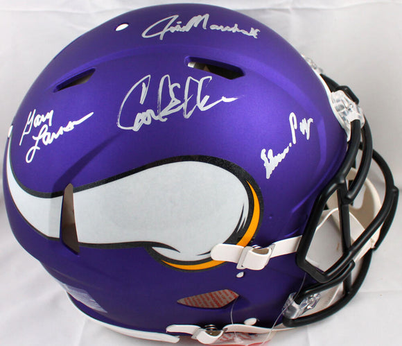 Purple People Eaters Signed Minnesota Vikings F/S Speed Authentic Helmet-Beckett W Hologram *Silver Image 1