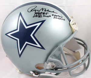 Roger Staubach Signed Cowboys F/S Proline Helmet w/ 3 Insc ST- JSA W Auth *Blk Image 1