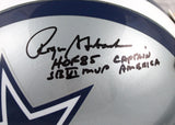 Roger Staubach Signed Cowboys F/S Proline Helmet w/ 3 Insc ST- JSA W Auth *Blk Image 2