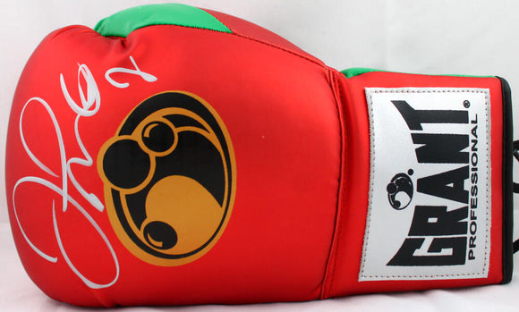 Floyd Mayweather Autographed Red/Green Grant Boxing Glove *Left-Beckett W Hologram *Silver Image 1