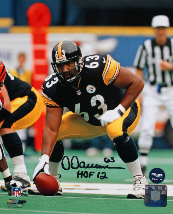 Dermontti Dawson Autographed Steelers 8x10 Stance PF Photo w/HOF- Prova *Black Image 1