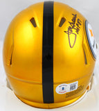 Joe Greene Autographed Pittsburgh Steelers Flash Speed Mini Helmet W/HOF-Beckett W Hologram *Black Image 3