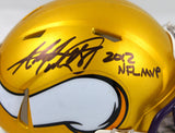 Adrian Peterson Signed Minnesota Vikings Flash Speed Mini Helmet w/NFL MVP-Beckett W Hologram *Black Image 2
