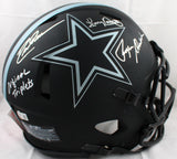 Staubach Dorsett Pearson Signed Cowboys F/S Eclipse Speed Authentic Helmet-Beckett W Hologram *Silver Image 1