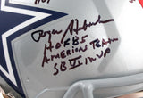 Staubach Dorsett Pearson Signed Cowboys F/S 1976 Speed Authentic Helmet Multiple Inscriptions-Beckett W Hologram *Black Image 3