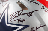 Staubach Dorsett Pearson Signed Cowboys F/S 1976 Speed Authentic Helmet Multiple Inscriptions-Beckett W Hologram *Black Image 4