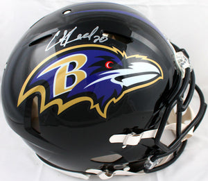 Ed Reed Autographed Baltimore Ravens F/S Speed Authentic Helmet-Beckett W Hologram *Silver Image 1