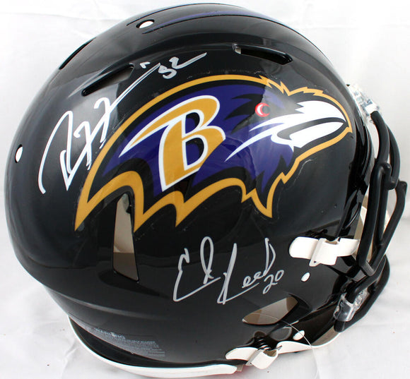 Ed Reed Ray Lewis Autographed Baltimore Ravens F/S Speed Authentic Helmet-Beckett W Hologram *Silver Image 1