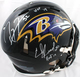 Ed Reed Ray Lewis Autographed Baltimore Ravens F/S Speed Authentic Helmet w/HOF-Beckett W Hologram *Silver Image 1