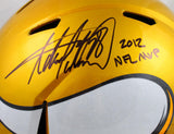 Adrian Peterson Autographed Minnesota Vikings F/S Flash Speed Helmet w/NFL MVP-Beckett W Hologram *Black Image 2