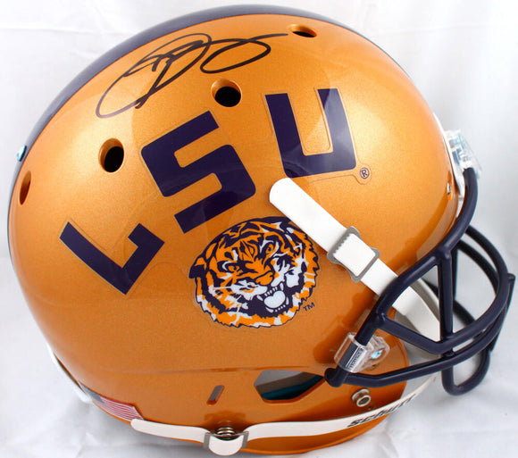 Odell Beckham Jr. Autographed LSU Tigers Gold F/S Schutt Helmet-Beckett W Hologram *Black Image 1