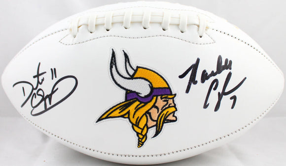 Randall Cunningham Daunte Culpepper Autographed Minnesota Vikings Logo Football-Beckett W Hologram *Black Image 1