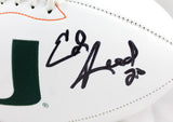 Ed Reed Ray Lewis Autographed Miami Hurricanes Logo Football-Beckett W Hologram *Black Image 3