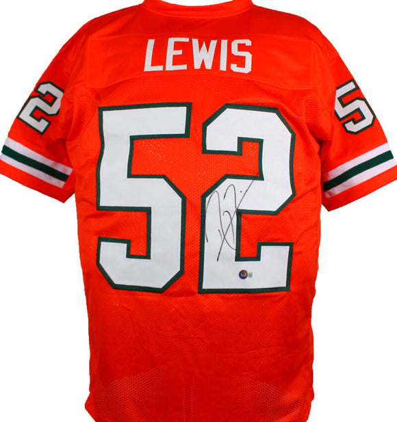 Ray Lewis Autographed Orange College Style Jersey-Beckett W Hologram *Black Image 1