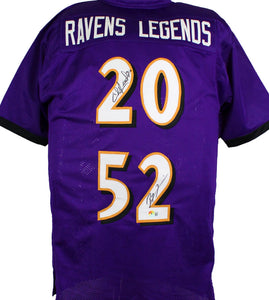 The Jersey Source Ray Lewis Ed Reed Autographed Purple Pro Style Jersey-Beckett W Hologram *Black