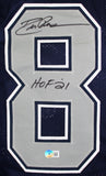 Drew Pearson Autographed Blue Pro Style STAT Jersey w/HOF-Beckett W Hologram *Black Image 2