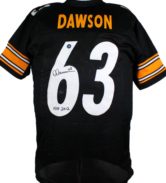 Dermontti Dawson Autographed Black Pro Style Jersey w/ HOF- Prova *Black Image 1