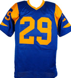 Eric Dickerson Autographed Blue Pro Style STAT Jersey w/ HOF - Beckett W Hologram *Black Image 3
