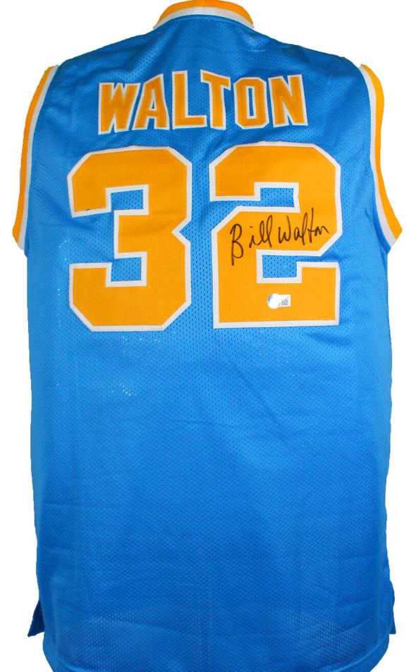 Bill Walton Autographed Blue College Style Basketball Jersey-Beckett W Hologram *Black  Image 1
