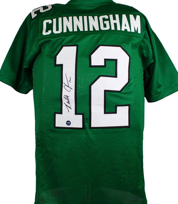 Randall Cunningham Autographed Green Pro Style Jersey- Prova *Black Image 1