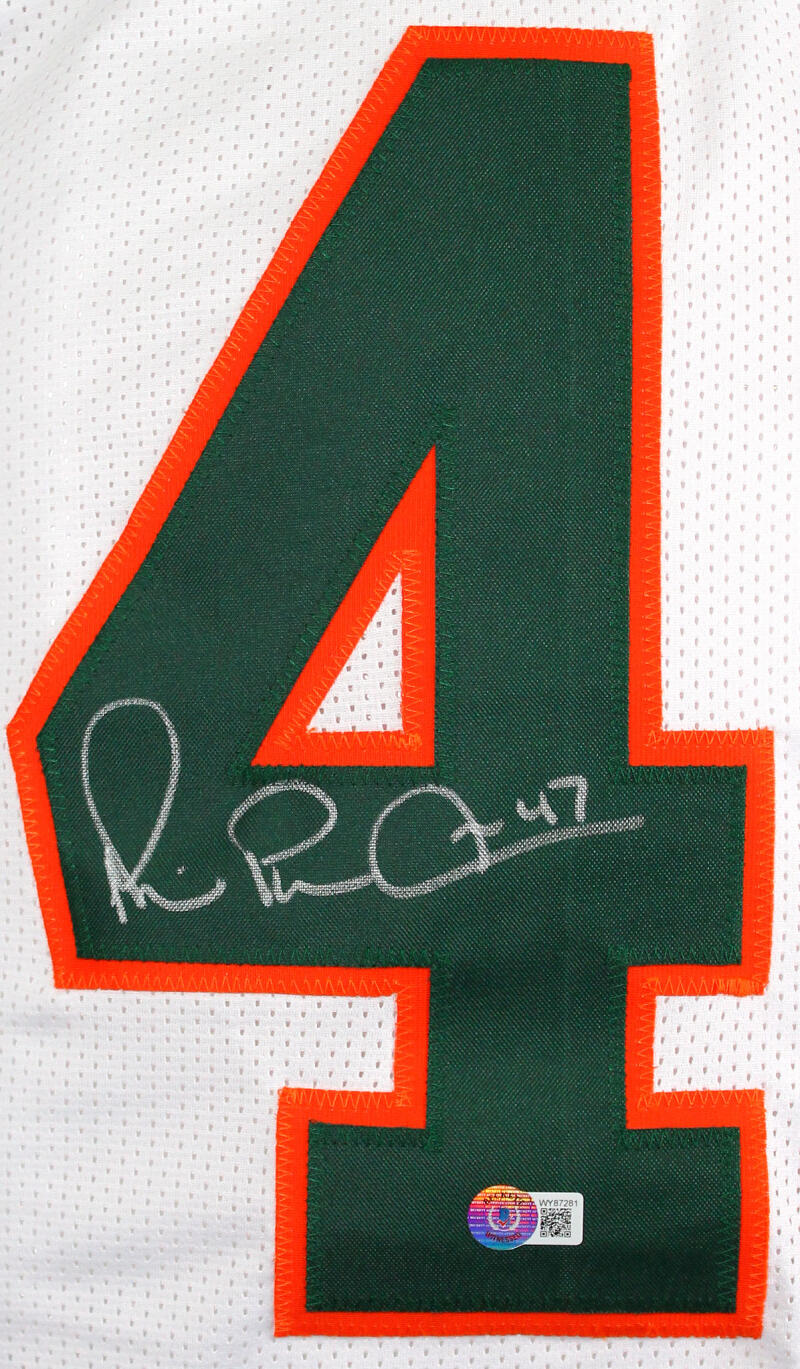 The Jersey Source John Elway Autographed White Pro Style Stat Jersey- Beckett W Hologram *Silver