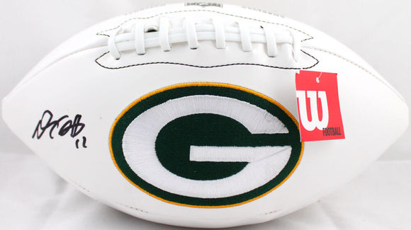 Davante Adams Autographed Green Bay Packers Wilson Logo Football- Beckett Witness Image 1