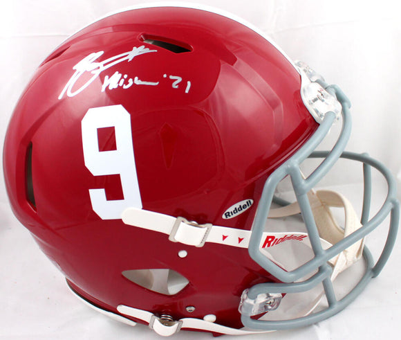 Bryce Young Autographed Alabama Crimson Tide F/S Speed Authentic Helmet w/Heisman-Beckett W Hologram *Silver Image 1