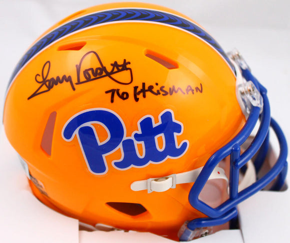 Tony Dorsett Autographed Pittsburgh Panthers Speed Mini Helmet w/76 Heisman-Beckett W Hologram *Black Image 1