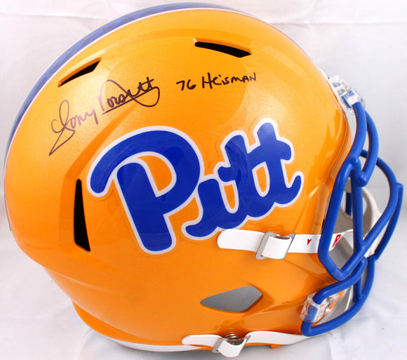 Tony Dorsett Autographed Pittsburgh Panthers F/S Speed Helmet w/ 76 Heisman-Beckett W Hologram *Black Image 1