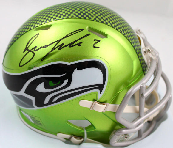 Drew Lock Autographed Seattle Seahawks Flash Speed Mini Helmet-Beckett W Hologram *Black Image 1