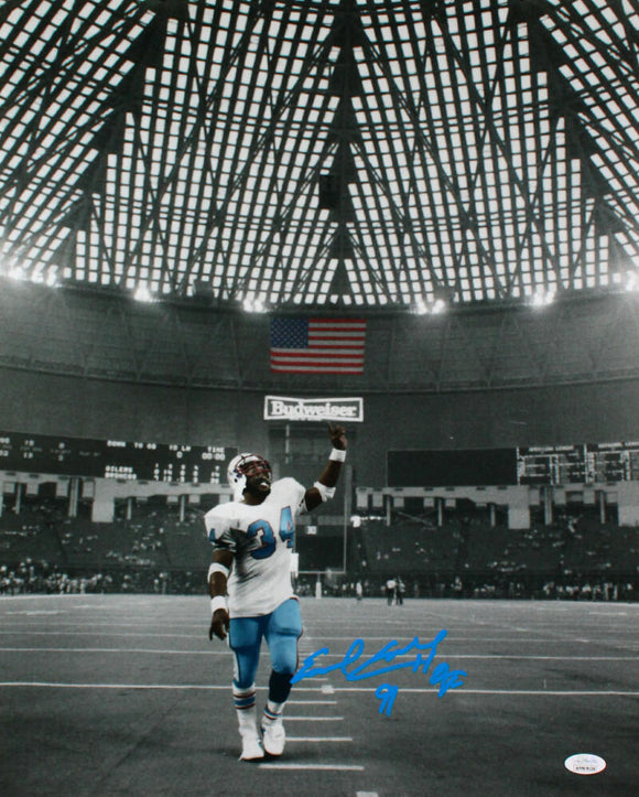 Earl Campbell Signed Houston Oilers 16x20 Pointing Photo W/ HOF- JSA W Auth *Lt Blue Image 1