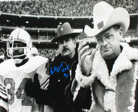 Earl Campbell Signed Oilers 16x20 With Bum Phillips Photo With HOF- JSA W Auth Image 1